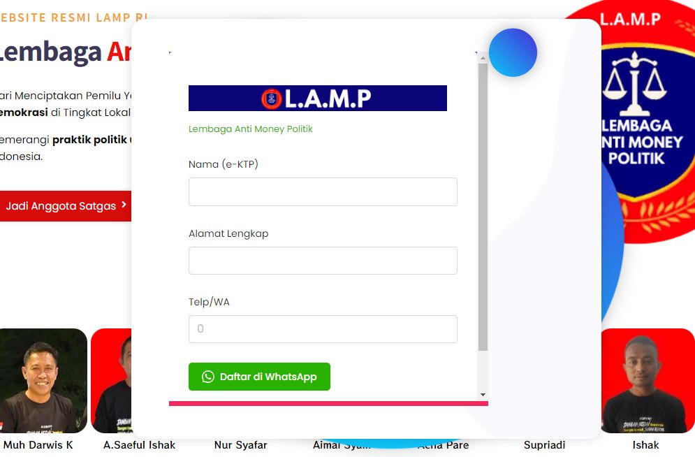 Daftar Online Lembaga Anti Money Politik